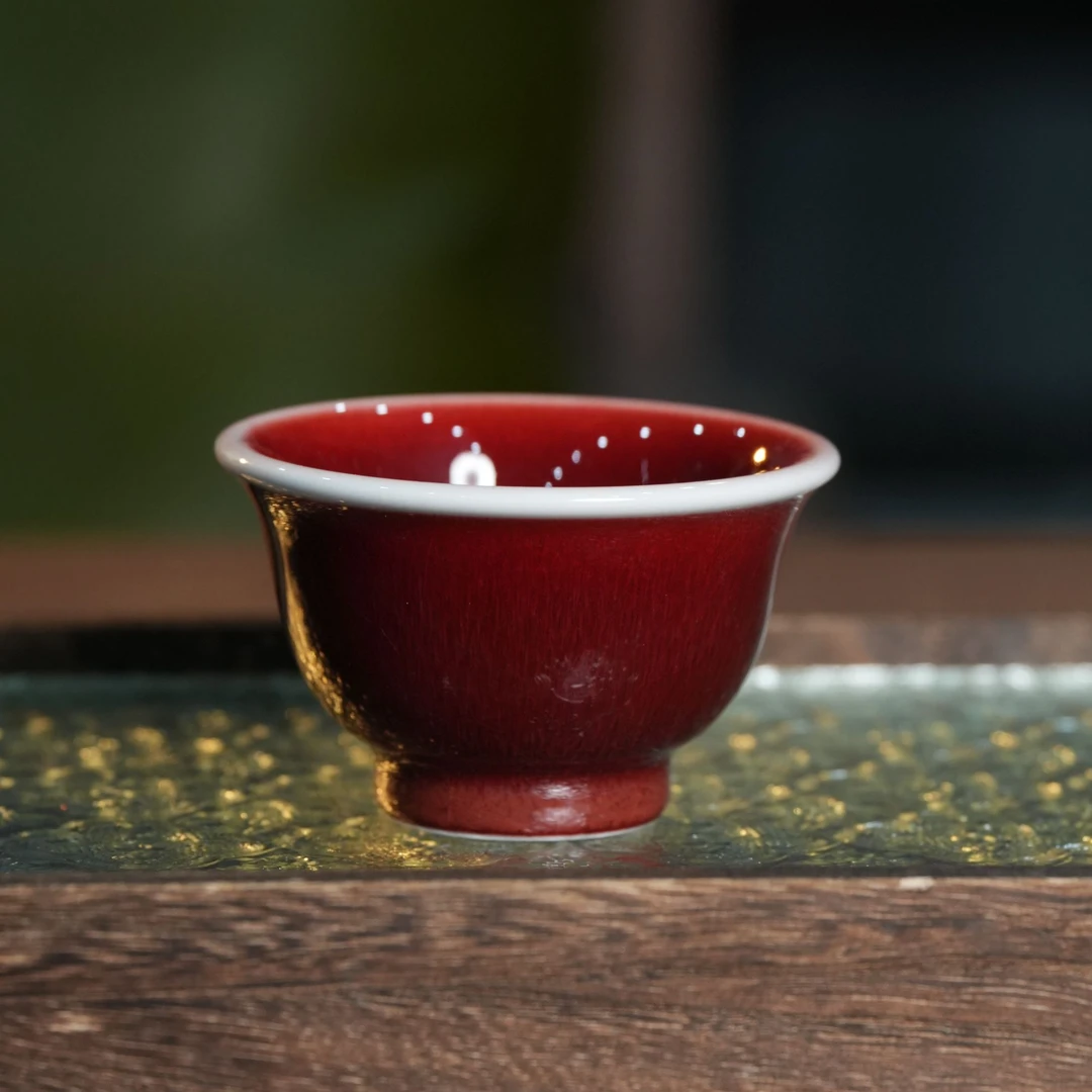 【央广甄瓷】逸古堂 郎红中号压手杯80ml