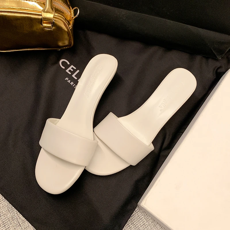 一字带高跟鞋女外穿2025年夏季新款百搭时尚凉拖鞋气质小众女鞋子