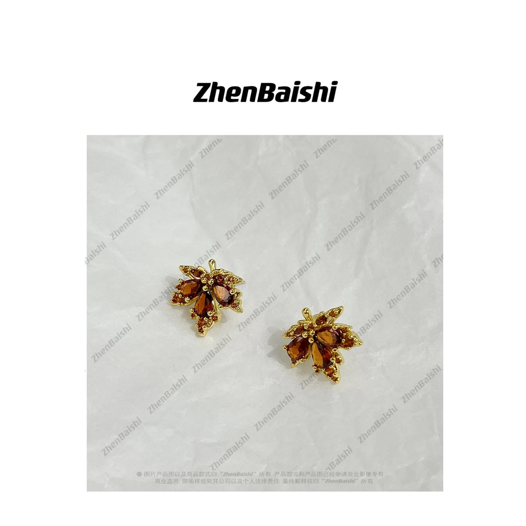 合金玻璃耳饰 复古优雅大气耳钉【20158】