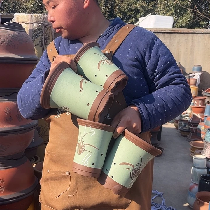 紫砂紫砂花盆盆栽