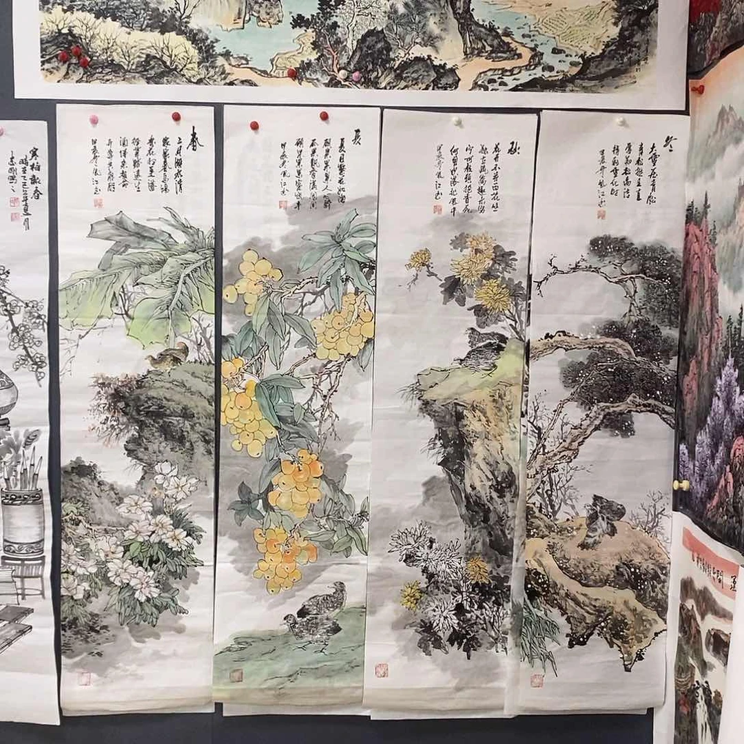 -***伟国画苏凤江手绘作品34.138