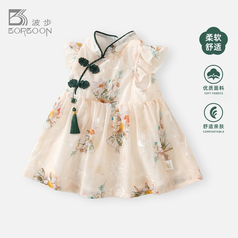 女宝宝2025新款夏装连衣裙婴儿国风旗袍周岁公主礼服夏季女童裙子