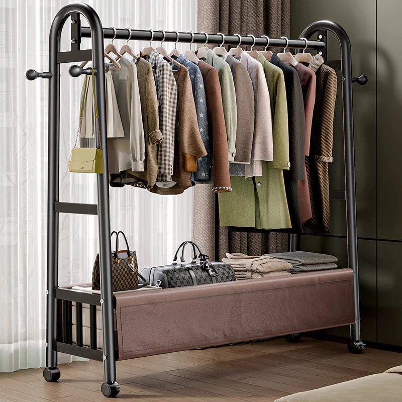 挂衣架落地卧室家用衣服收纳架室内可移动晒衣架轻奢多功能衣帽架