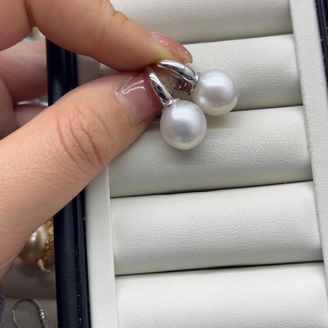 耳饰海水珍珠银S925镶嵌