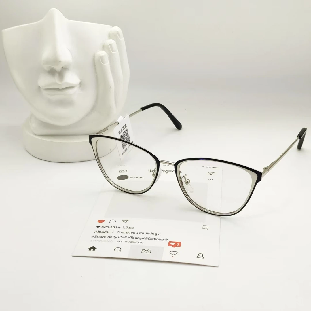 【5107】银边小众平光镜男女同款不挑脸型复古防蓝光镜可配度数