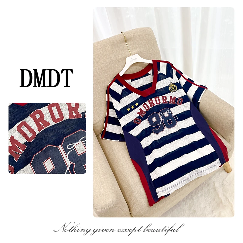 【DMDT潮牌】2025夏季新品 “街头风格”V领显瘦印花短袖休闲T恤T5556