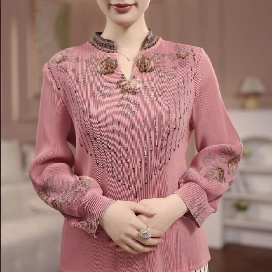 2025[玉幕]春季气质显瘦印花时尚款上衣#823