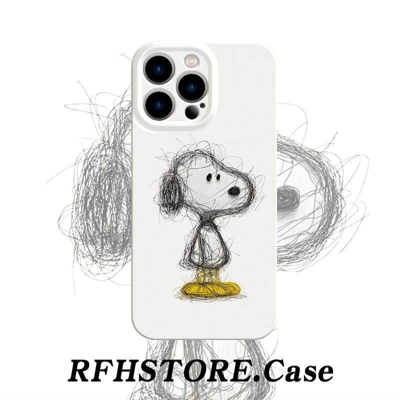 飞虎胜线条史努比适用iPhone16/15pro手机壳华为P70oppo小米vivo