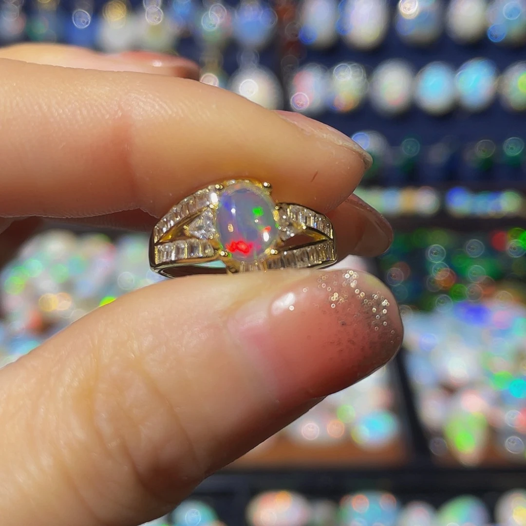 欧泊欧泊戒指银S925镶嵌大*头