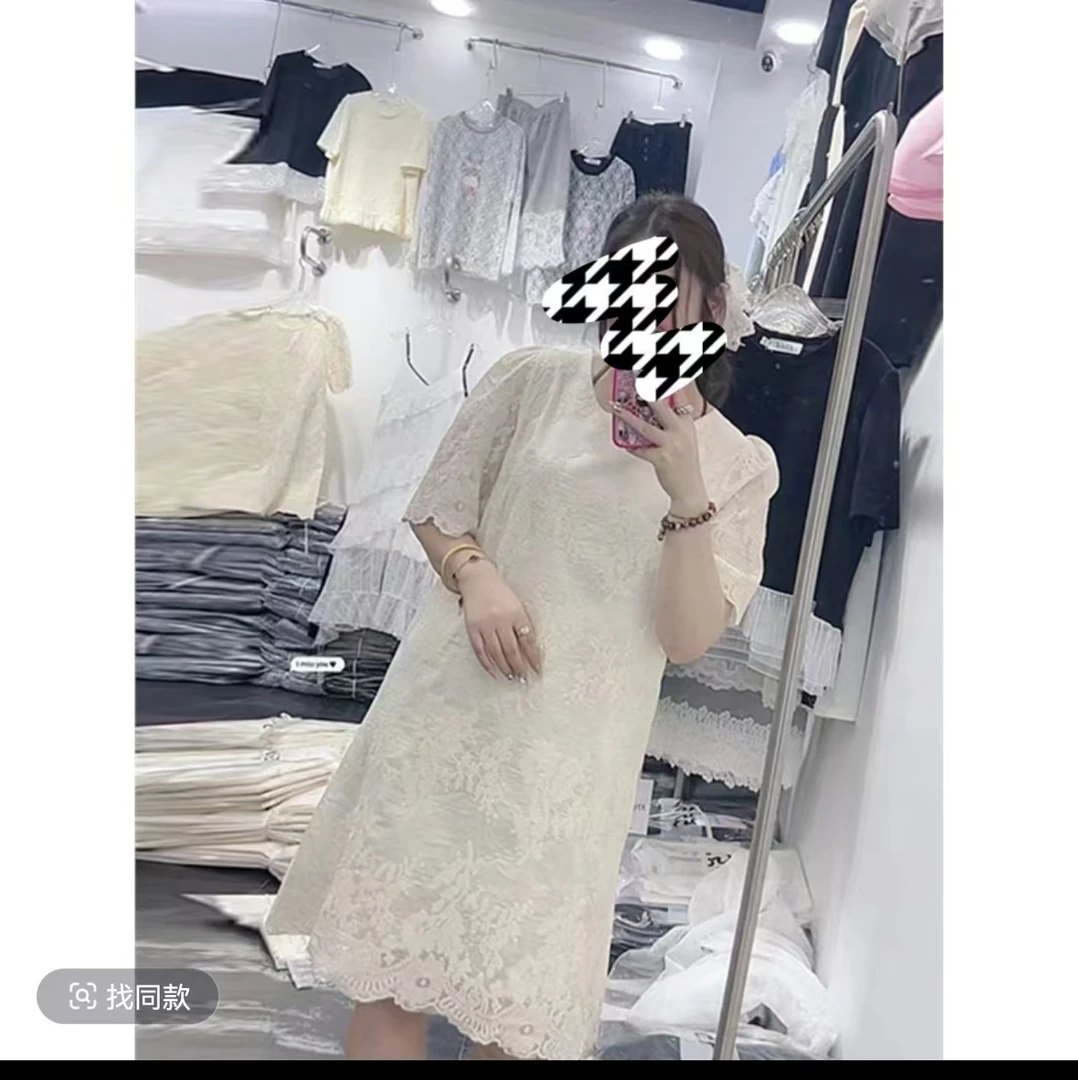 6636-1蕾丝花边连衣裙