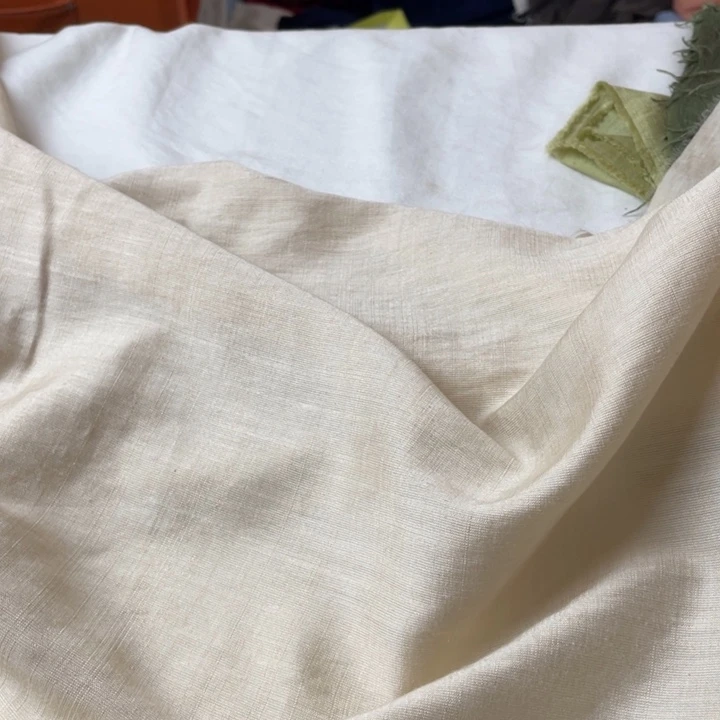 杏色棉麻2米。