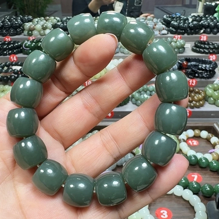 未镶嵌手链和田玉新疆且末蓝直切卡14