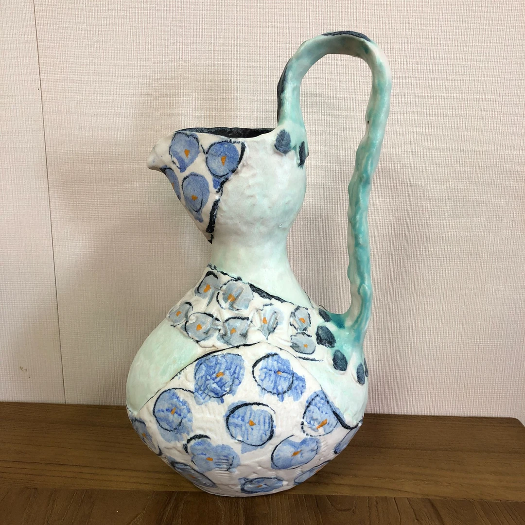 BORCH/博瑞奇陶瓷手工创意蓝色花瓶桌面装饰摆件瓶子工艺品09294