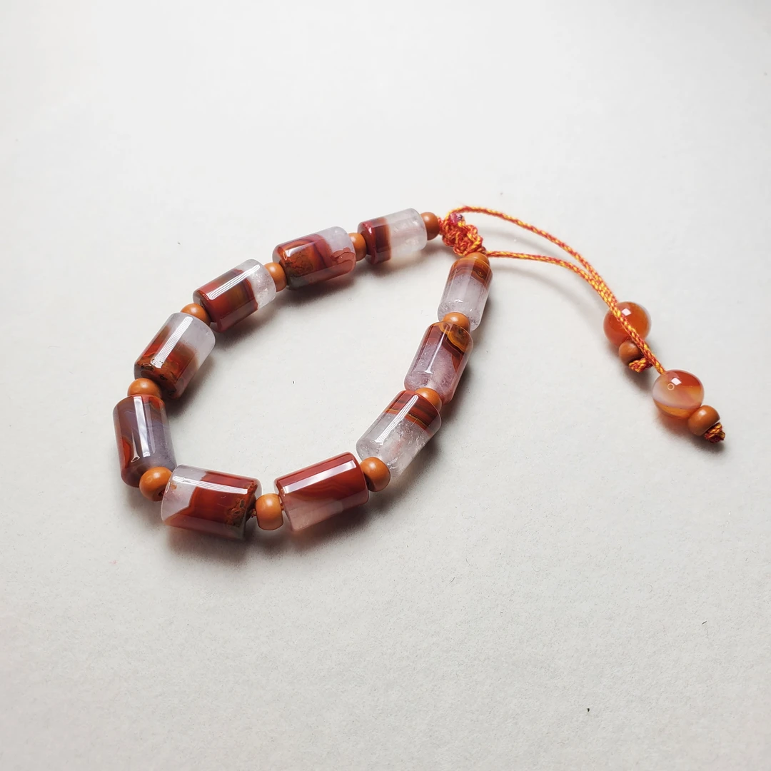 特惠天然战国红冰漂玛瑙手链0205012
