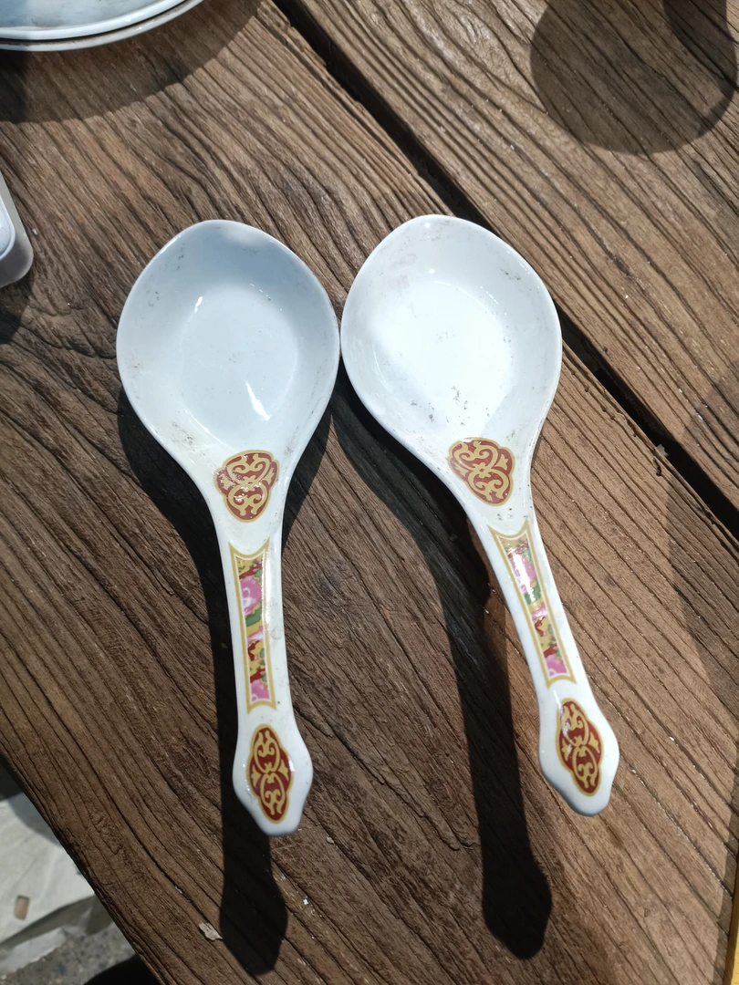 磁州窑国营瓷厂老勺子一对《微瑕完美勿拍》