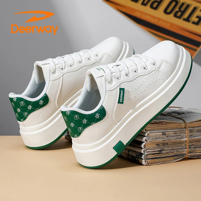 德尔惠男鞋系带小白鞋休闲板鞋青年鞋子韩版板鞋春秋秋季厚底板鞋