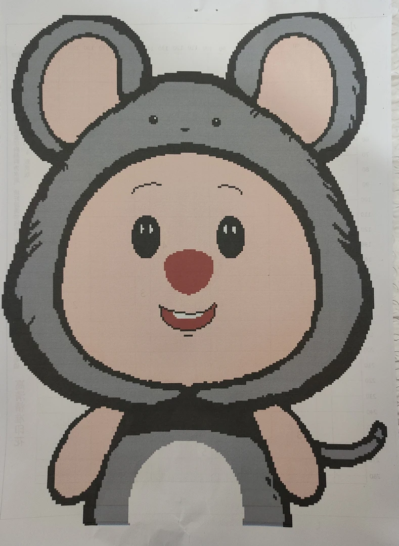 【158+280=438】小老鼠十字绣  大格非满秀96×60