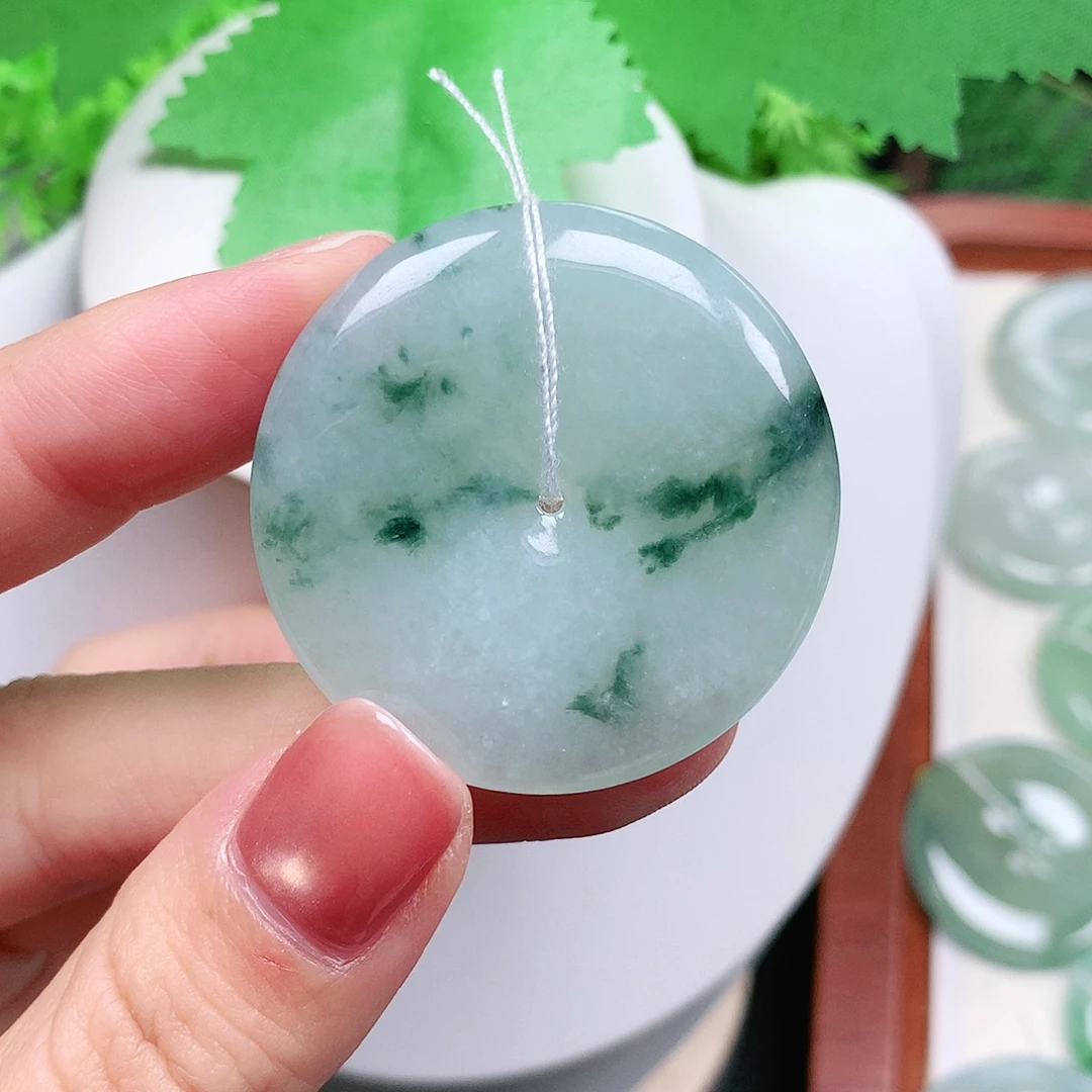 翡翠未镶嵌颈饰平安38-5.8