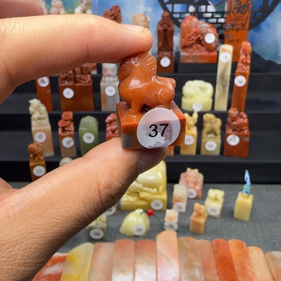 印石寿山石唐朝马2.1公分印面