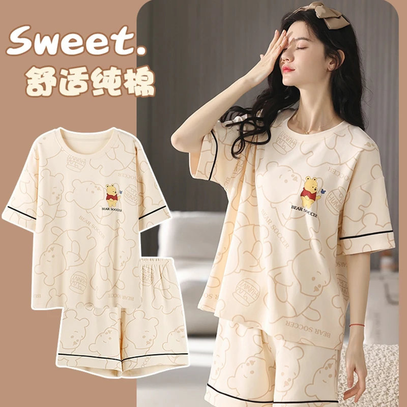 博卡奇夏季纯棉睡衣女款爆款2025新款短袖可外穿全棉家居服薄款