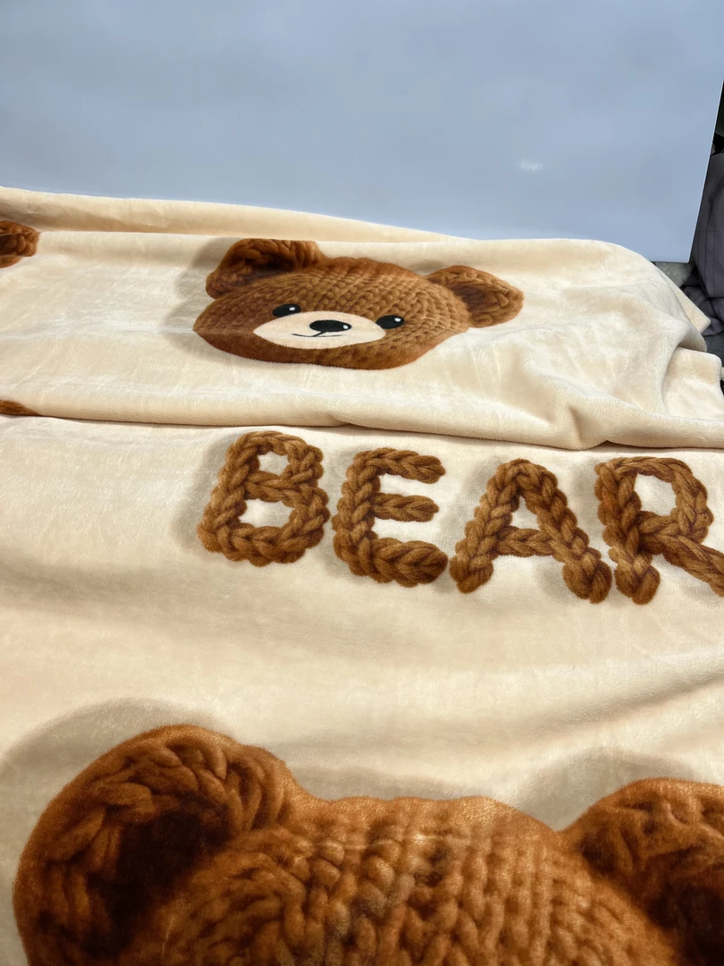 小熊加厚牛奶绒床单245*250cm