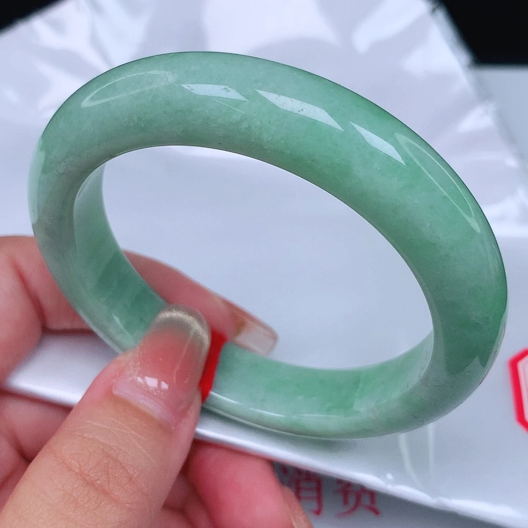 翡翠未镶嵌手镯p0516正55