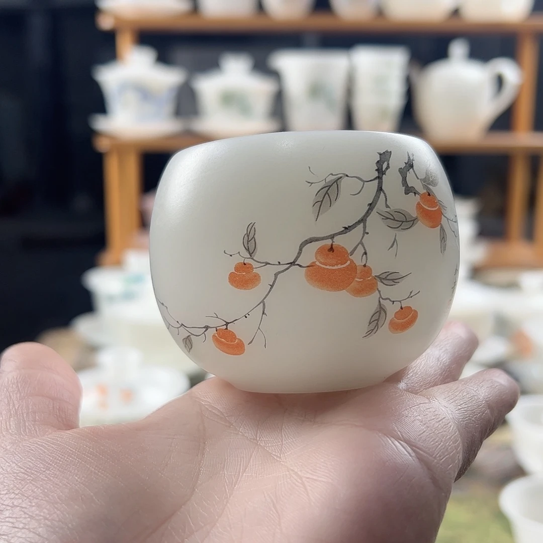 晚****素烧璞玉龙蛋杯-事事如意