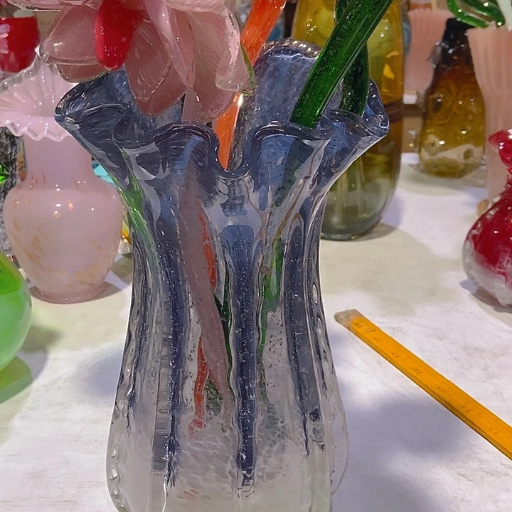 琉璃琉璃花瓶高33口17