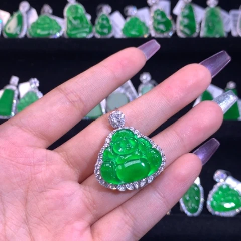 【闪购商品】颈饰银S925镶嵌翡翠天然翡翠