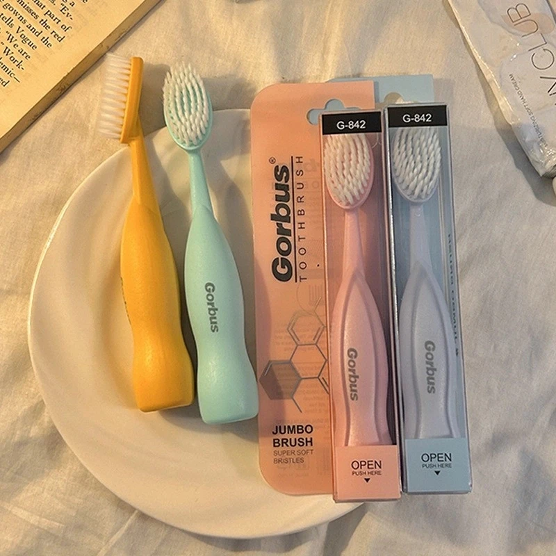 拍1发8新款巨无霸大头牙刷软毛牙刷家用柔软清洁宽头可爱情侣牙刷
