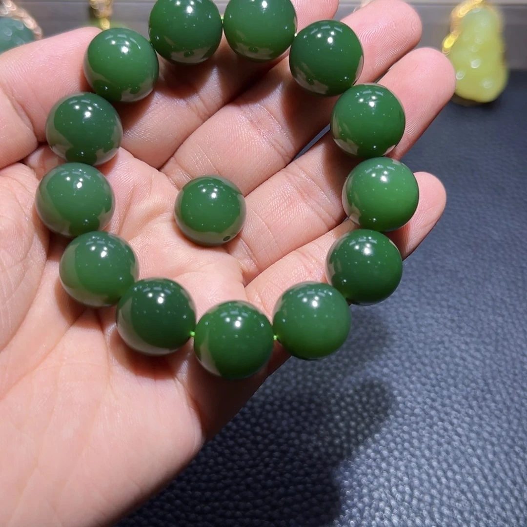 和田玉（碧玉）手链未镶嵌必*三