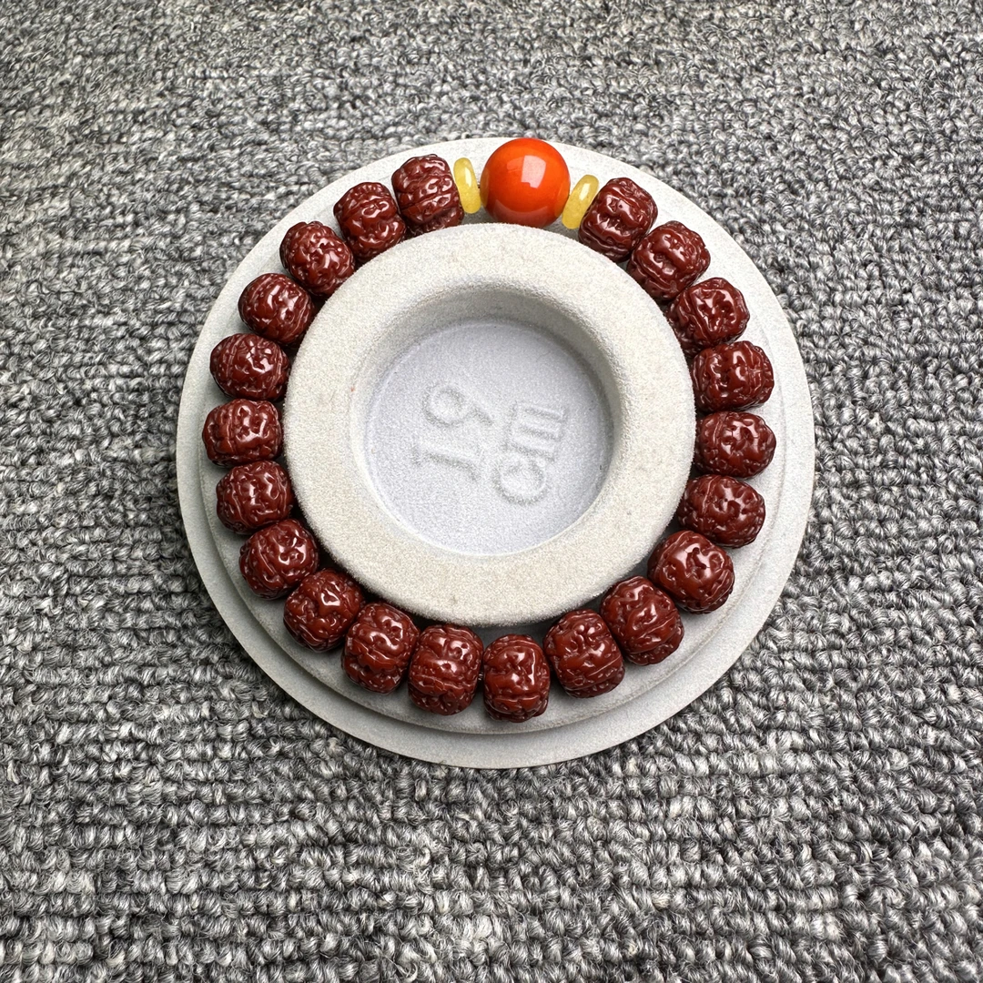 盘龙纹12➕手串 藏式直切机刷牛津红