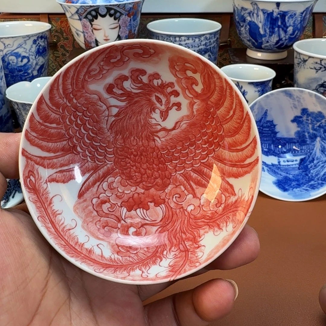 非***谢杯子景德镇全手工手绘陶瓷