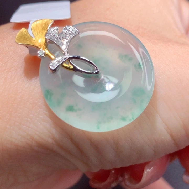 定制翡翠18K金镶嵌翡翠