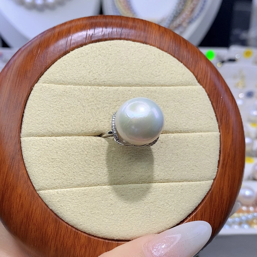信***-银S925镶嵌戒指淡水珍珠F
