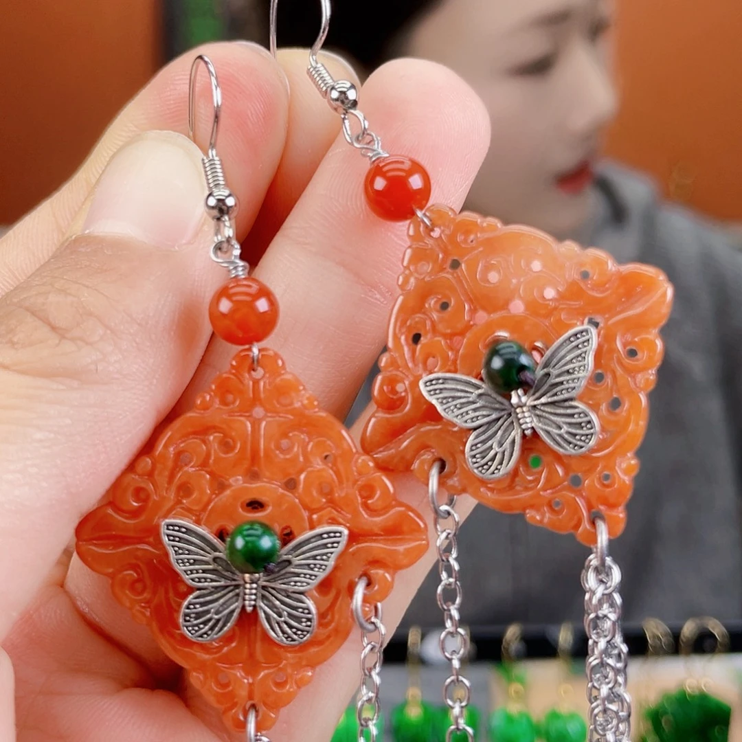 翡翠未镶嵌耳饰饰品