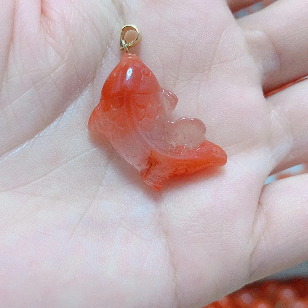 南红玛瑙银S925镶嵌吊坠(不含链)