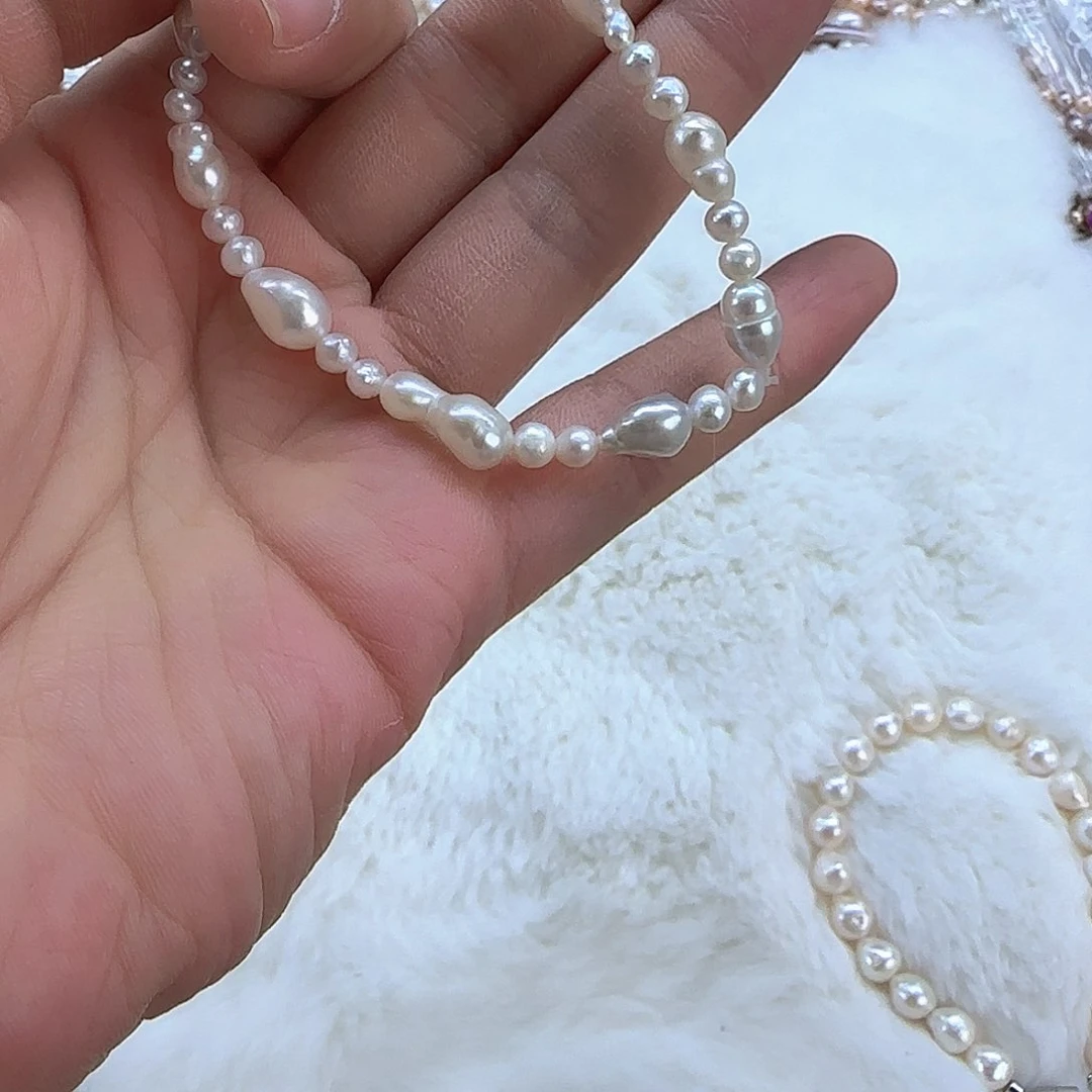 银S925镶嵌项链定制多样性发货发其一596淡水珍珠