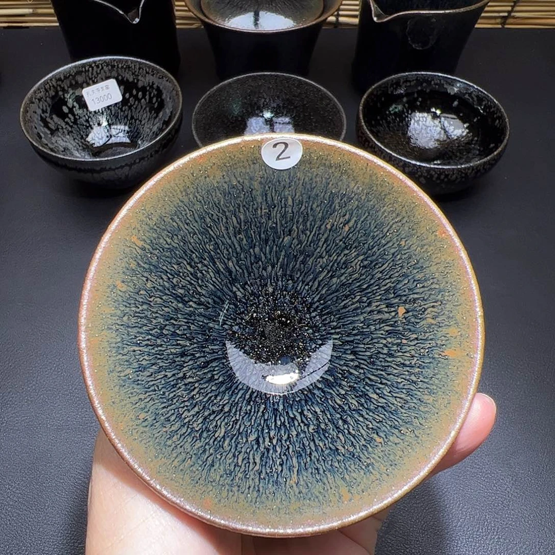 茶盏龙窑柴烧建盏，斗笠