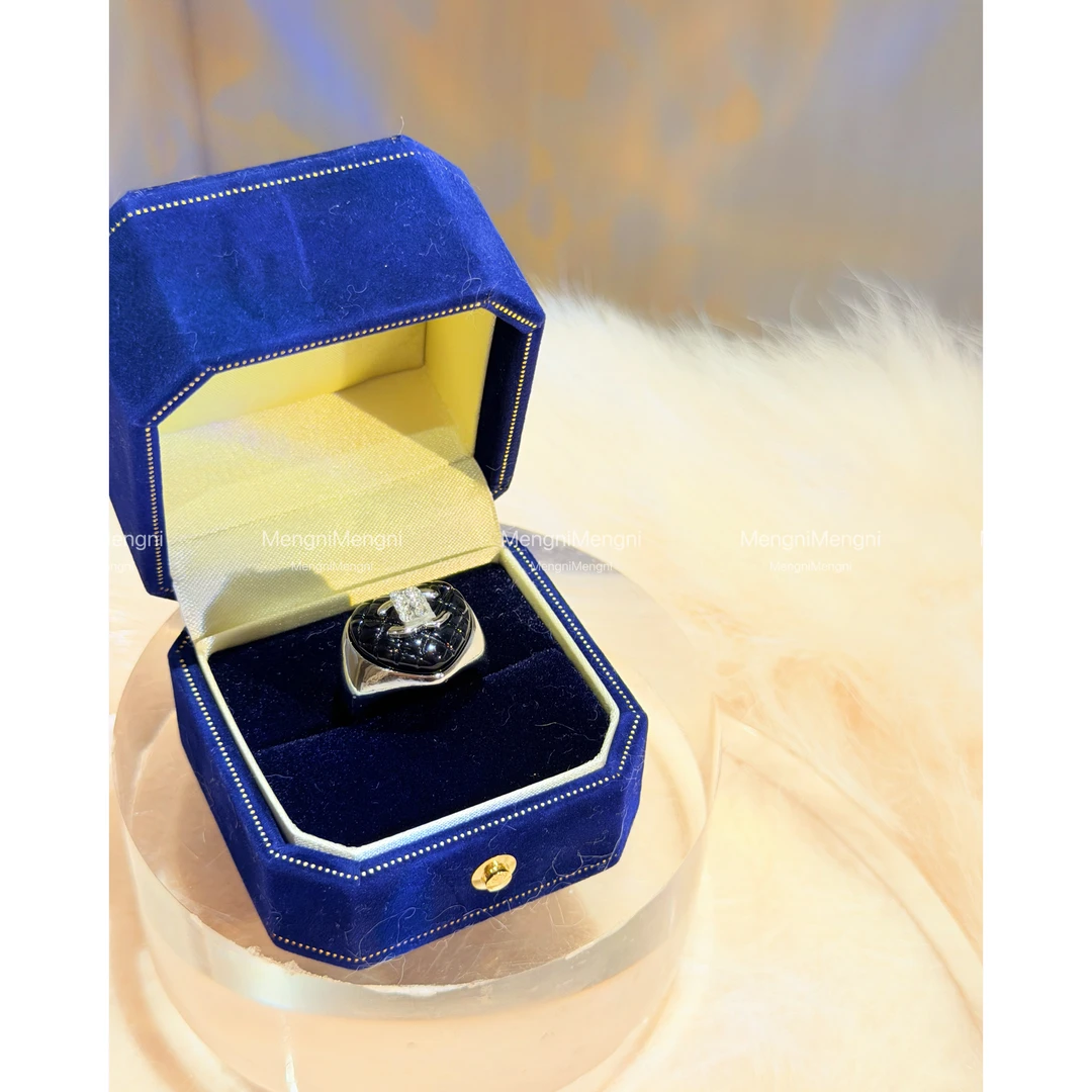 铜合金戒指 P2071 时尚黑色爱心气质戒指