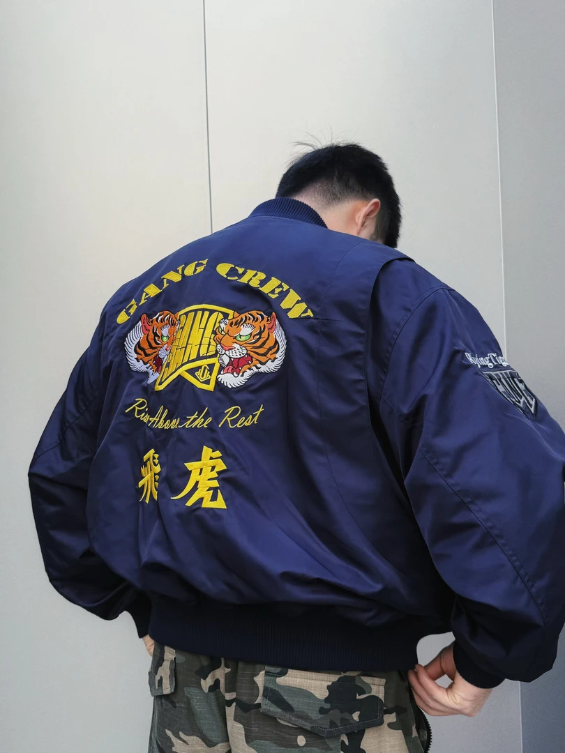现货！G.C原创「飞虎」超重工刺绣廓形MA1空军飞行员夹克3M反光三防