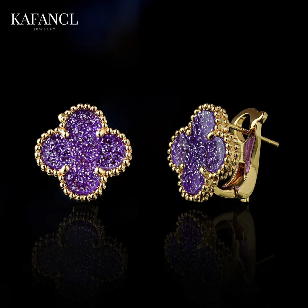 925银针 满天星紫色草草耳钉女小众耳饰品ZH-A772