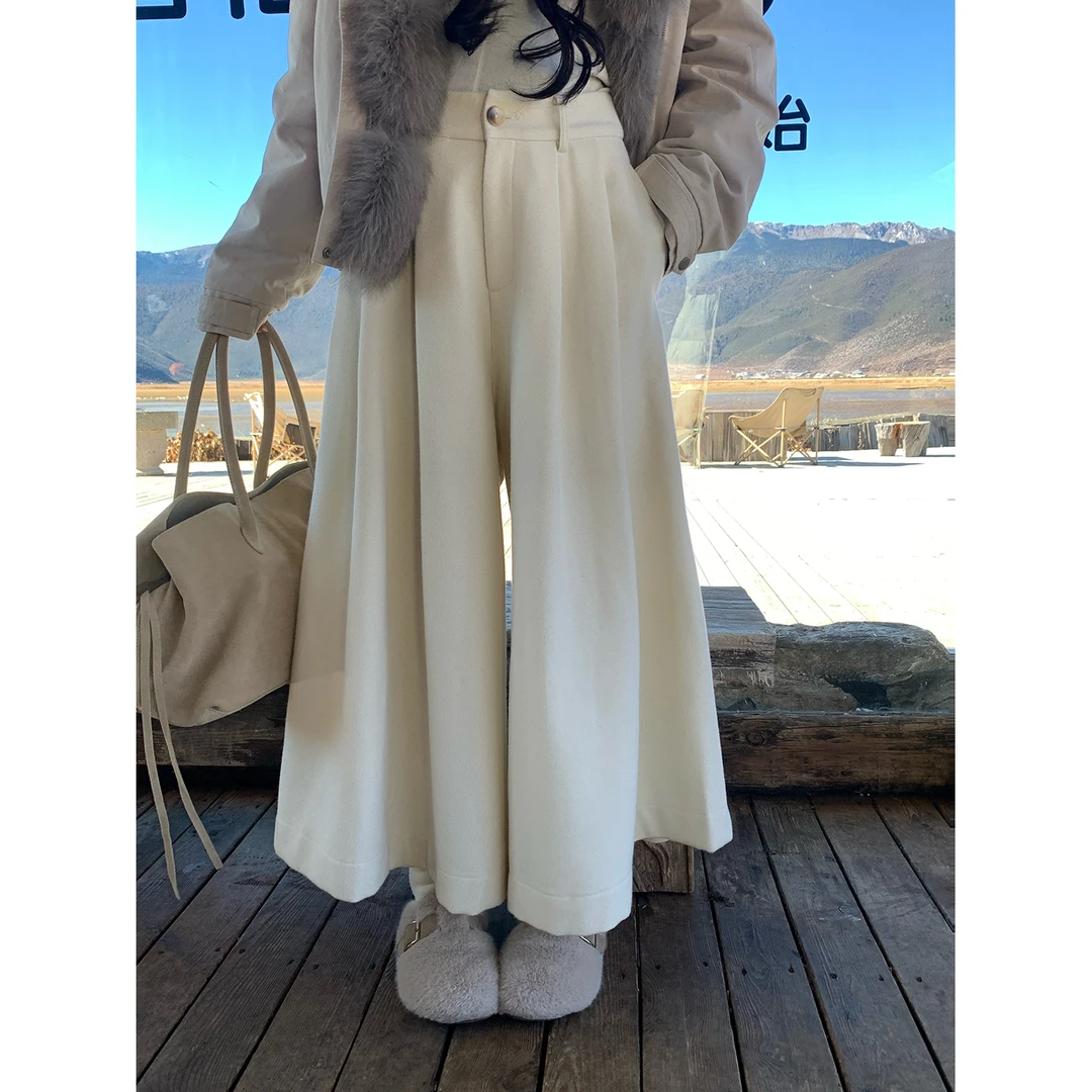 ICELOLLY【12/13 19点上新】超显瘦 混色压褶裙裤