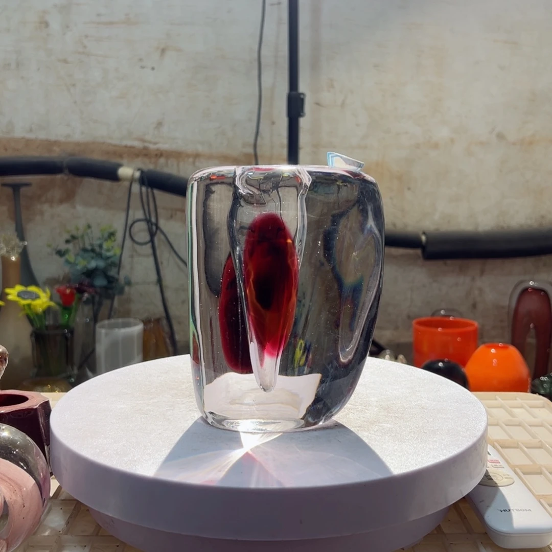 弘扬琉璃花器微瑕高度17