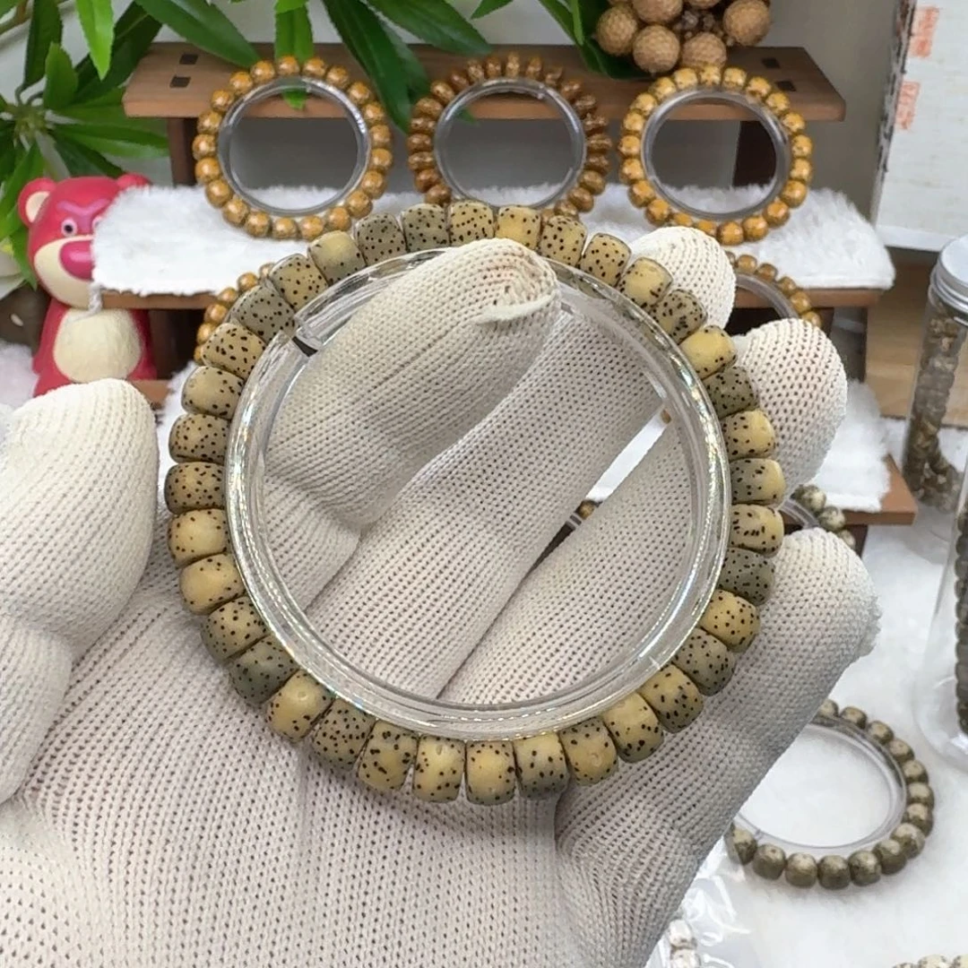 星月菩提手串海南原生态石玉药片单圈