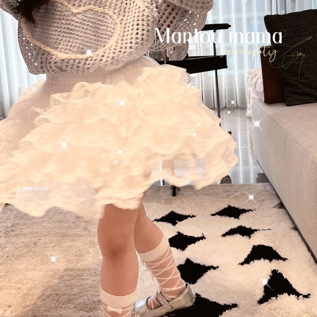 【新款】蕾丝蛋糕半身裙女童春秋季甜美少女百搭洋气