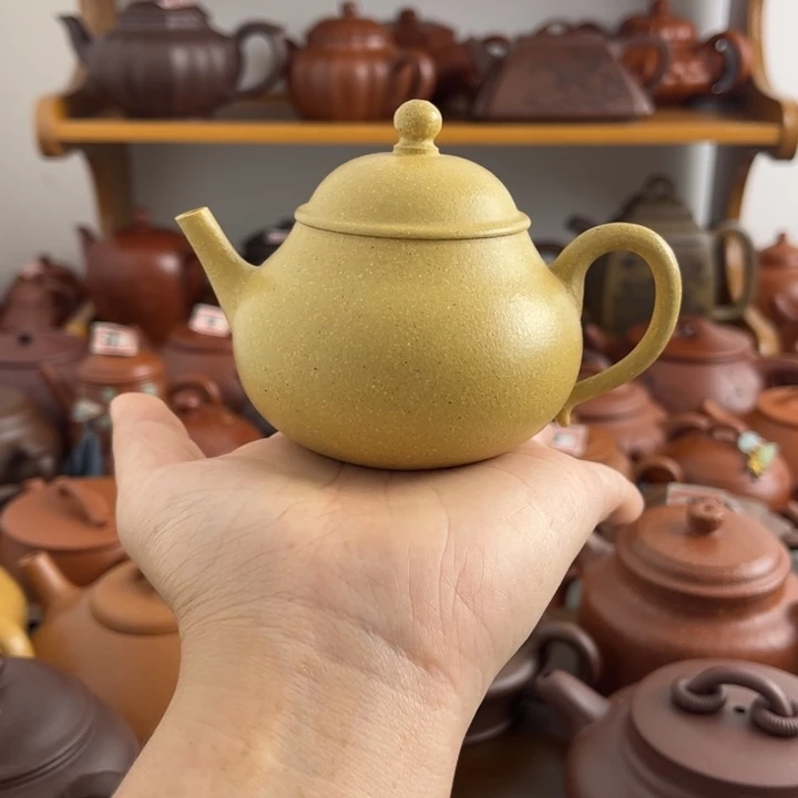 茶壶紫砂160cc本绿半手