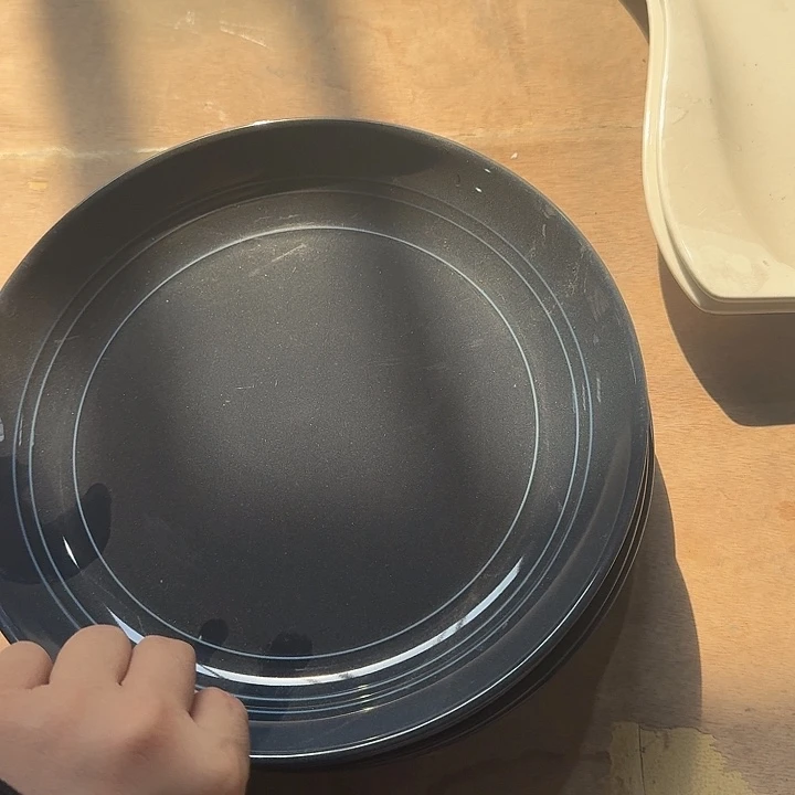 瓷深蓝色 2 个  10 英寸盘子