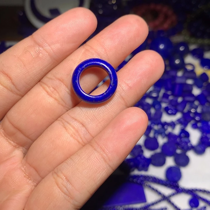 峥***青金石未镶嵌12细戒圈