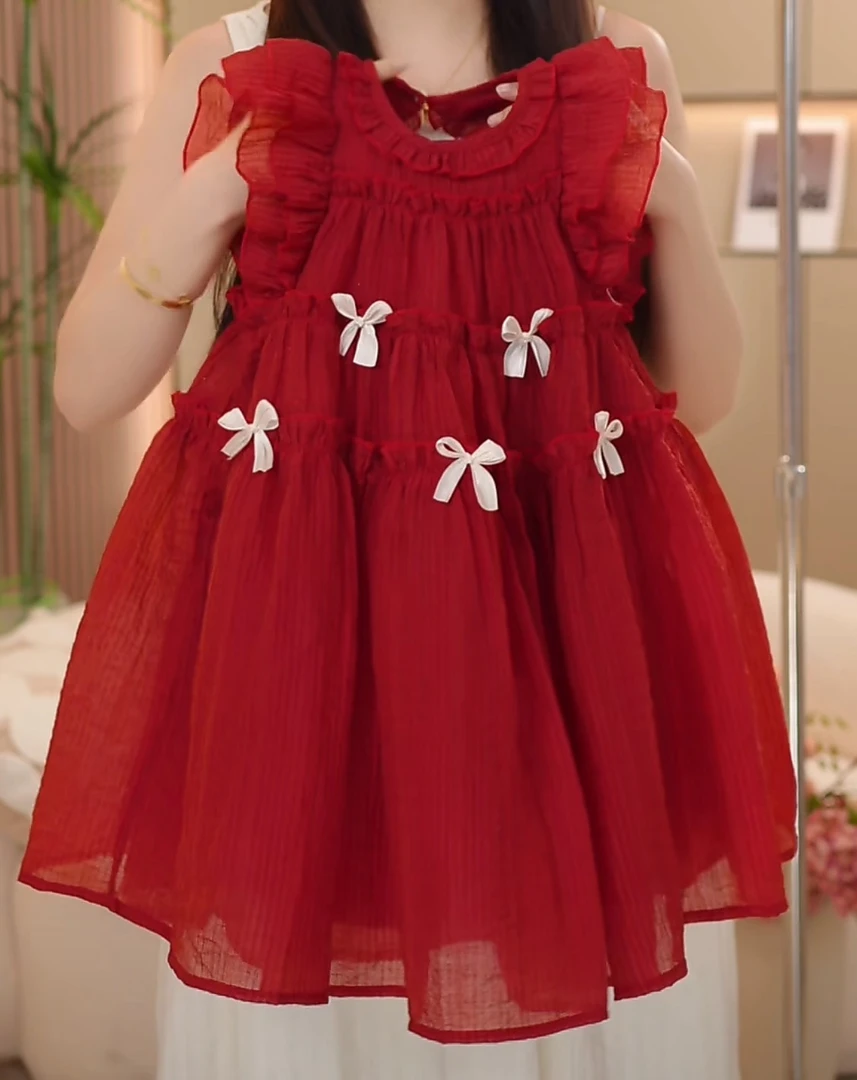 【阿米】2025新款女童中大童连衣裙hc083